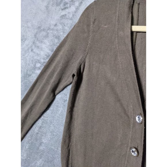 🍑Vintage TWELVE by TWELVE Women Cardigan Sweater Sheer Back Fall Green XS(0-2) - Picture 6 of 12